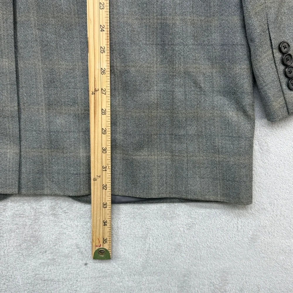 Lauren Ralph Lauren Sport Coat Mens 42XL Gray Silk Wool Herringbone Plaid Blazer